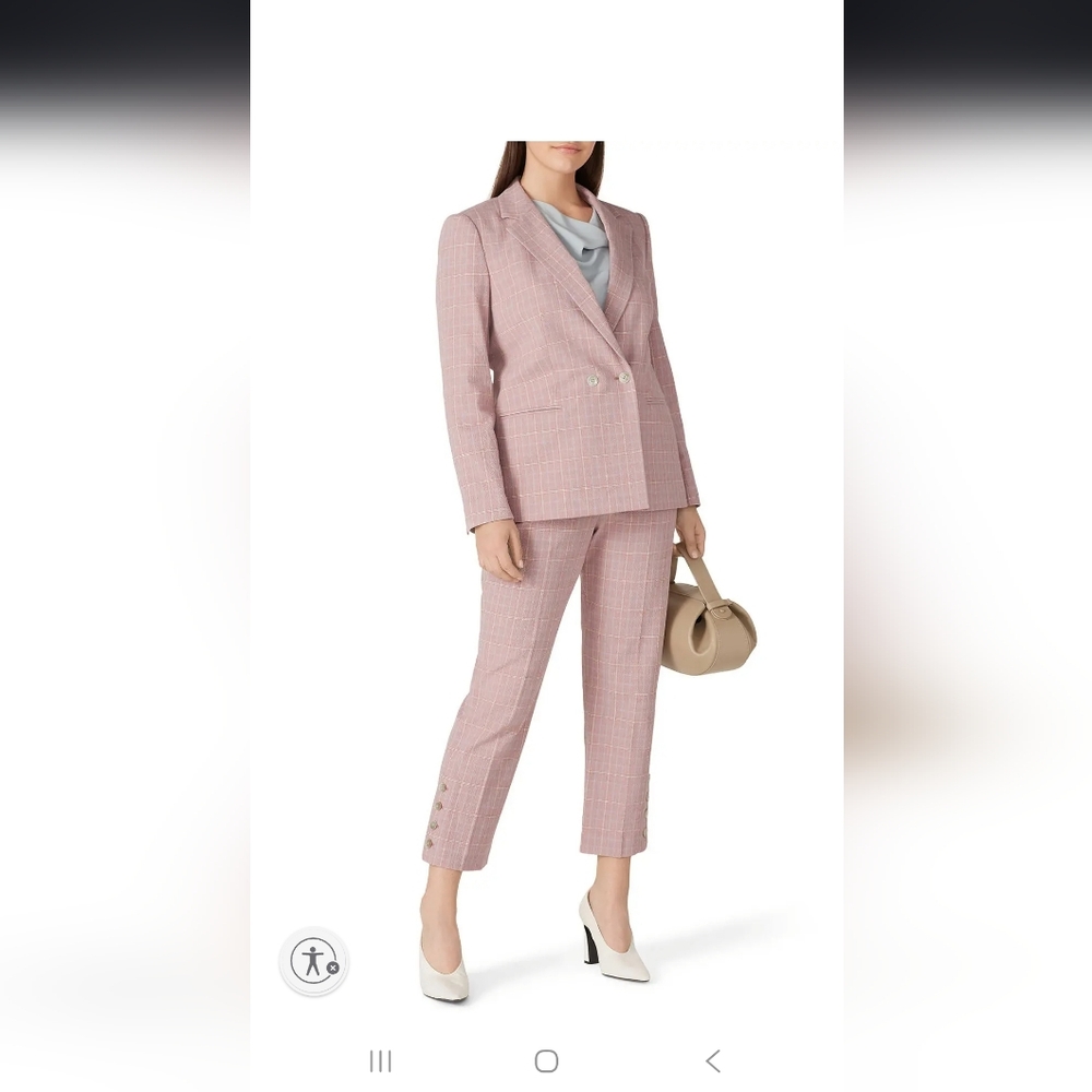 Rebecca Taylor NYC pink Plaid Suit Blazer Womens 6